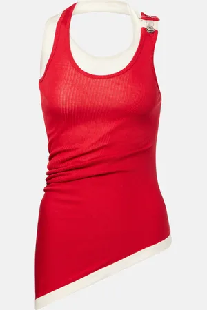 Jean Paul Gaultier Layered cotton jersey tank top