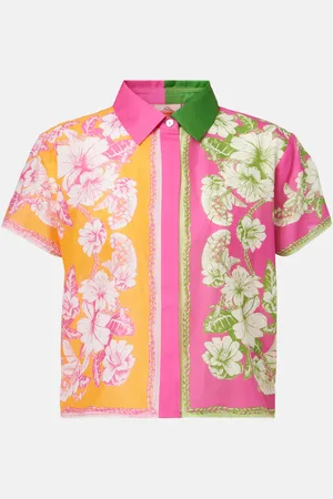 Farm Rio Mixed Scarves Floral Elegance cotton shirt
