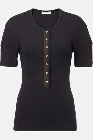 LEMAIRE Cotton and linen-blend Henley shirt