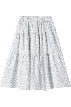 Rylee + Cru Tiered floral cotton skirt