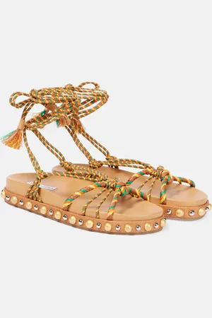 Aquazzura Tropical Rope embellished raffia sandals