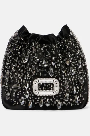 Roger Vivier Pilgrim Mini embellished satin bucket bag