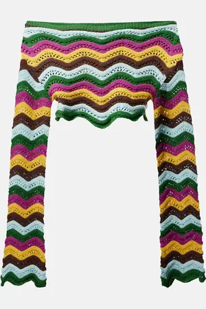 Bananhot Helena striped cotton-blend crop top