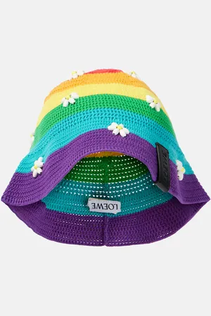 Loewe Daisy beaded cotton-blend bucket hat