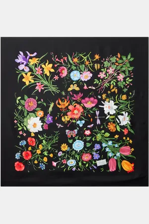 Gucci Floral silk twill scarf