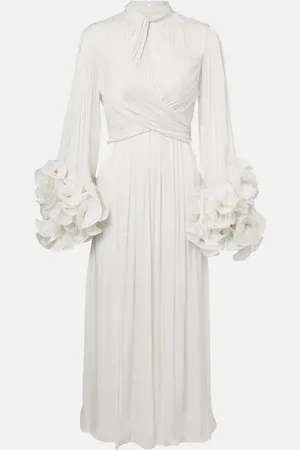 Costarellos Ruffled pleated gown