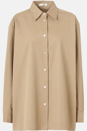 The Row Tansy cotton and cashmere shirt