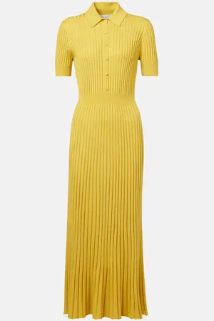 GABRIELA HEARST Pleated cashmere and silk polo dress
