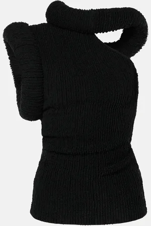 Acne Studios Asymmetric knitted wool-blend top