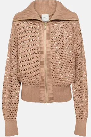 Varley Eloise open-knit cotton zip-up sweater