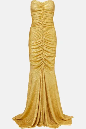 Norma Kamali Sequined ruched gown