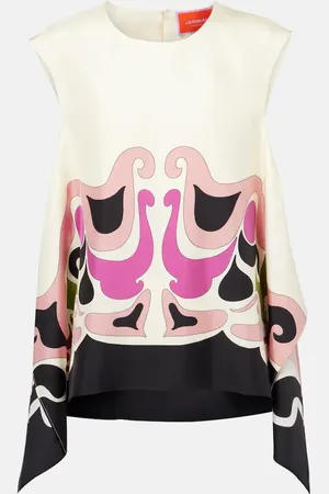 La DoubleJ San Carlo printed silk twill top