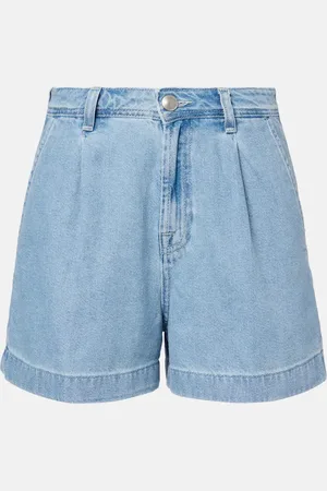 7 for all Mankind Hana pleated denim shorts