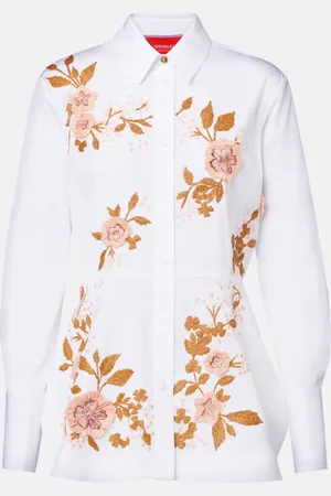La DoubleJ Iris embroidered cotton poplin shirt