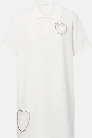 AREA Embellished cutout polo dress