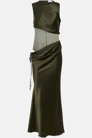 CHRISTOPHER ESBER Verdant Falls cutout silk satin gown