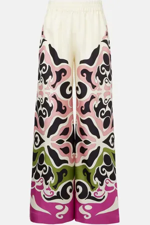 La DoubleJ Printed silk twill palazzo pants