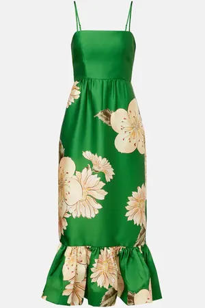 ALÉMAIS AlÃ©mais Sage floral midi dress