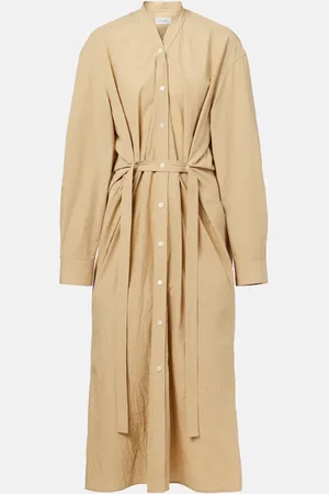 LEMAIRE Belted cotton shirt dress