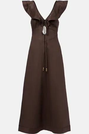 ZIMMERMANN Rhiannon ruffled linen midi dress