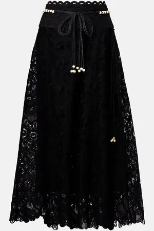 ZIMMERMANN Rhiannon embroidered cotton midi skirt