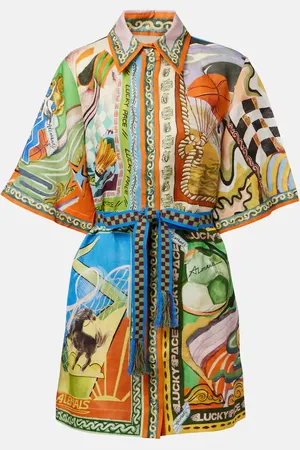 ALÉMAIS AlÃ©mais Lucky Pace printed linen shirt dress