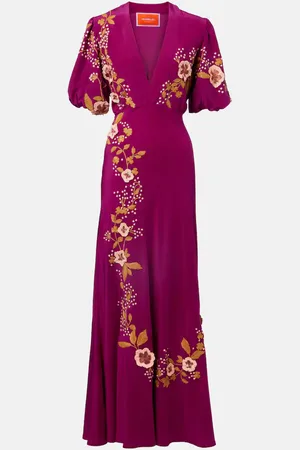 La DoubleJ Marlene embroidered silk gown