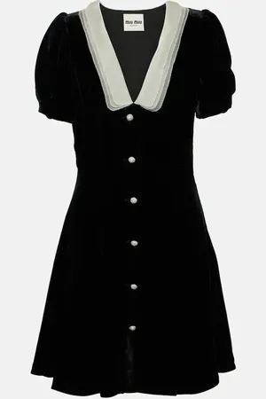 ワンピース MIU MIU Black Stretch Wool Dress Black Stretch Jersey Dress | Miu Miu