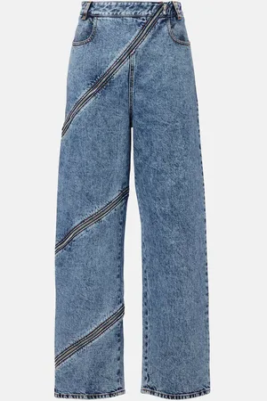 デニム・ジーパン Alaia Jeans A Gamba Curva In Denim ALAÏA BLACK ROUND JEANS IN DENIM | ALAÏA SA