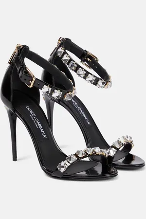 サンダル・ミュール Dolce&Gabbana Black Patent Leather Devotion Sandals Patent leather sandals in Black for Women | Dolce&Gabbana® US