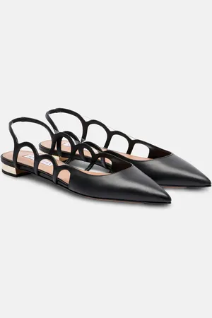AQUAZZURA ブラックレザー ミュール Maxi-Tequila Sling 50 BLACK Aquazzura@ Official