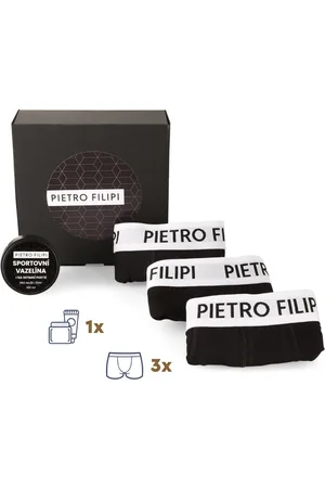 Pietro Filipi 3PACK Męski zestaw prezentowy bokserki i wazelina do części intymnych