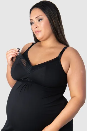Hotmilk Damska koszula nocna Dream Nightie FULL CAP Nursing Black
