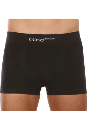 Gino Bokserki męskie bambusowe bezszwowe czarne