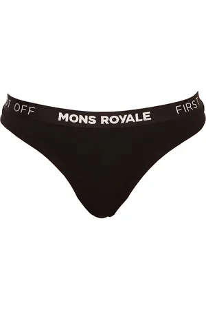 MONS ROYALE Stringi damskie merino czarne