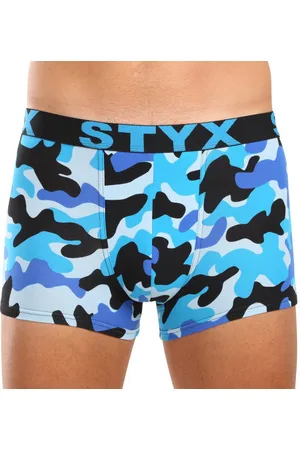 STYX Męskie bokserki art sportowa guma oversize kamuflaż niebieski