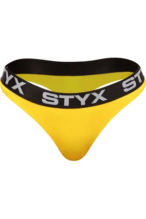 STYX Stringi damskie sportowa guma żółte