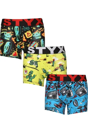 STYX 3PACK bokserki dziecięce art sportowa guma wielokolorowa