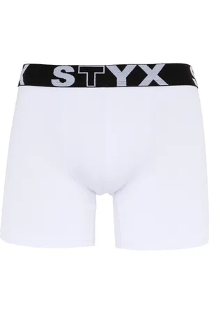STYX Bokserki męskie długie sportowa guma białe