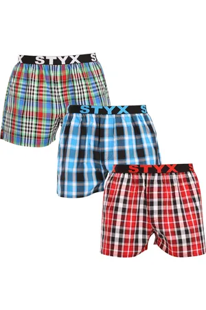 STYX 3PACK Luźne bokserki męskie sportowa guma wielokolorowe