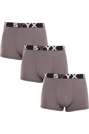 STYX 3PACK bokserki męskie sportowa guma ciemnoszare