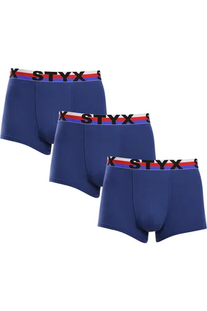 STYX 3PACK bokserki męskie sportowa guma granatowe trójkolorowe