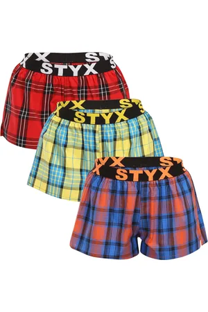 STYX 3PACK Luźne bokserki damskie sportowa guma wielokolorowe