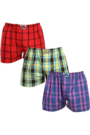 STYX 3PACK Luźne bokserki męskie klasyczna guma wielokolorowe