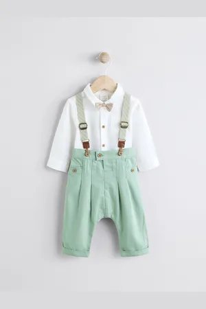 Next Baby 100% Cotton Shirt Trousers and Braces Set 4 Piece (0mths-2yrs)6