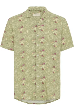 Blend Crab Print Resort Short Sleeve ShirtL