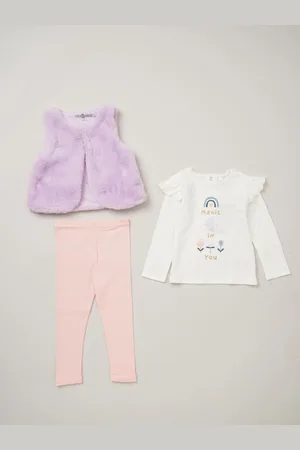 LILY & JACK Faux Fur Gilet Top and Legging Outfit Set2 lat (92 cm)