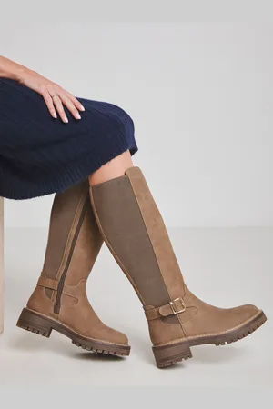JD Williams Knee High Elasticated Boots With Buckle Detail In Wide FitEU 39.5 (UK 6)