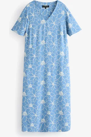 Live Unlimited London Curve Floral V-Neck T-Shirt Dress52