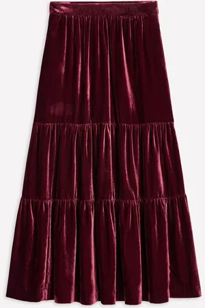 Boden Viv Velvet Tiered Maxi Skirt42 R